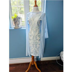 Blue Mother of the Bride Dress Ensemble